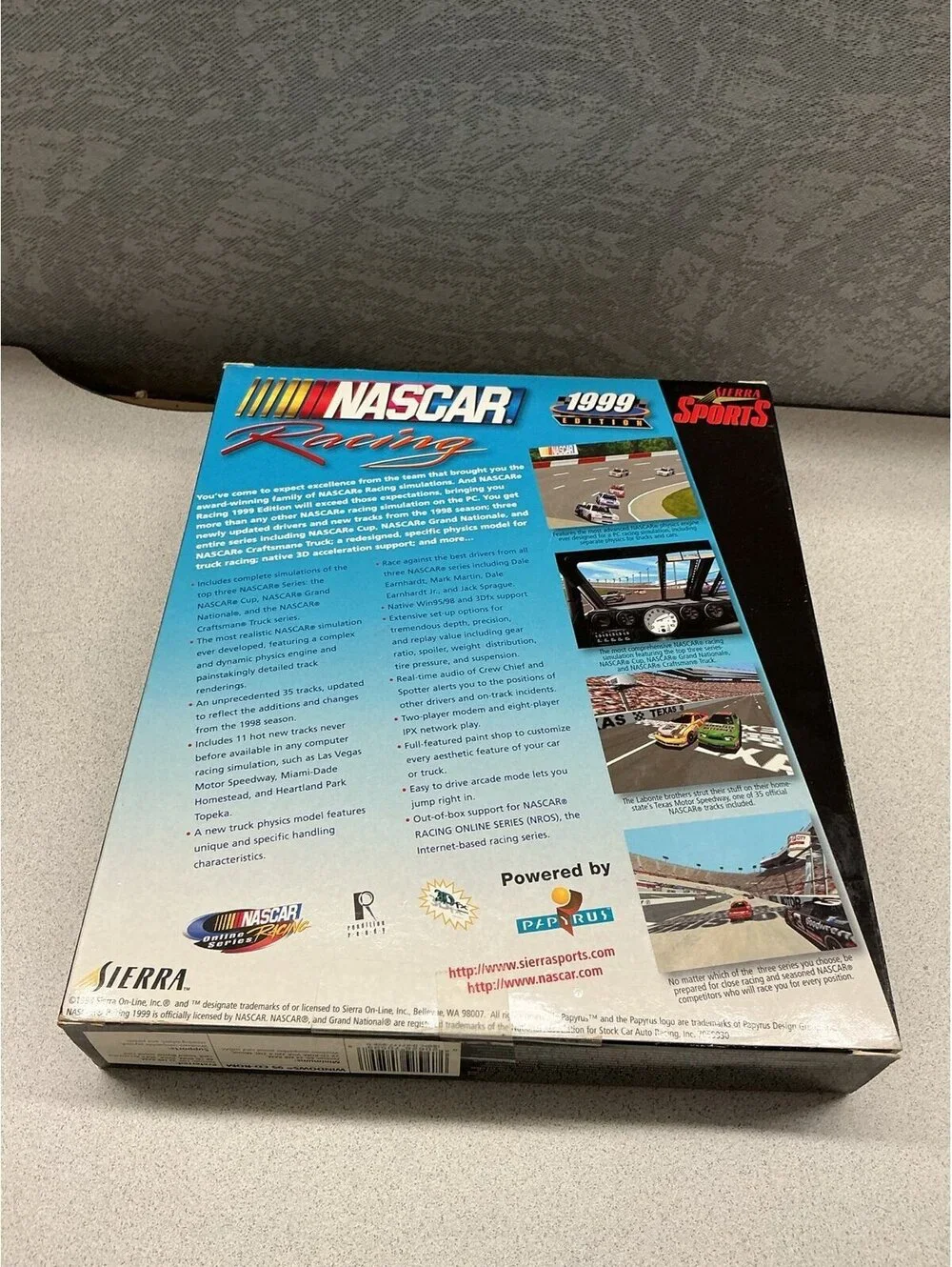 vintage NASCAR Racing 1999 Edition PC big box game published by Sierra Sports.